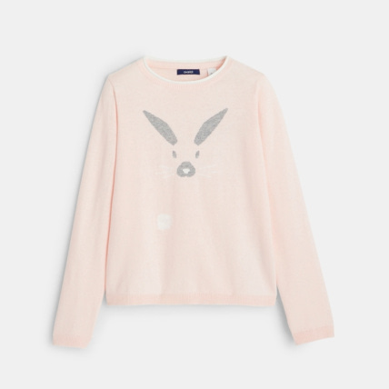 Avis Pull jacquard motif lapin rose fille OKAIDI 1
