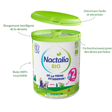 Avis Lait bio infantile 2ème âge 6-12 mois Nactalia BIO 2