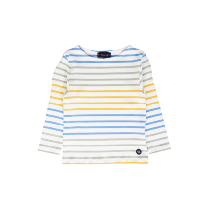 Avis Marinière tricolore Kids - coton épais - Milk/Dorure/Lobelia/Oyat ARMOR-LUX 2
