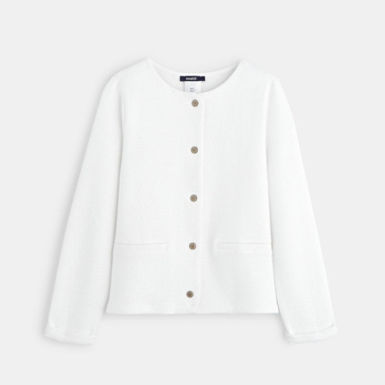 Avis Gilet molleton pressionné blanc fille OKAIDI 1