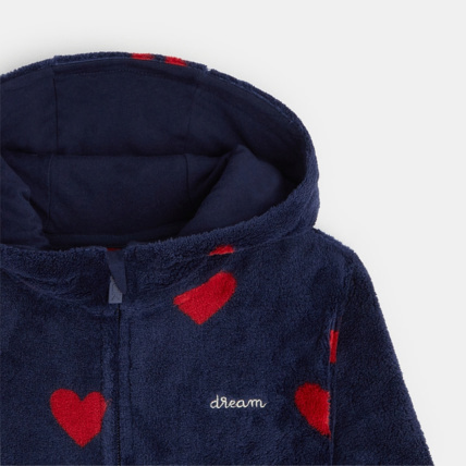 Avis Combi-pyjama en velours motifs cœurs rouge fille OKAIDI 3
