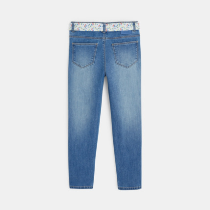 Avis Jean boyfriend délavé ceinturé bleu fille OKAIDI 3