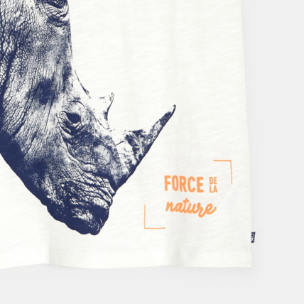 Avis T-shirt over size rhinocéros blanc garçon OKAIDI 2