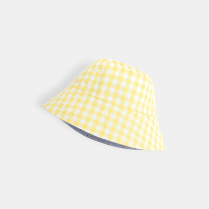 Avis Chapeau cloche réversible carreaux et fruits jaune fille OKAIDI 1