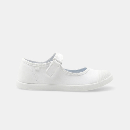 Avis Tennis ballerines toile blanches fille OKAIDI 1