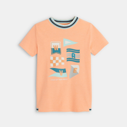 Avis T-shirt à col côtelé orange garçon OKAIDI 1