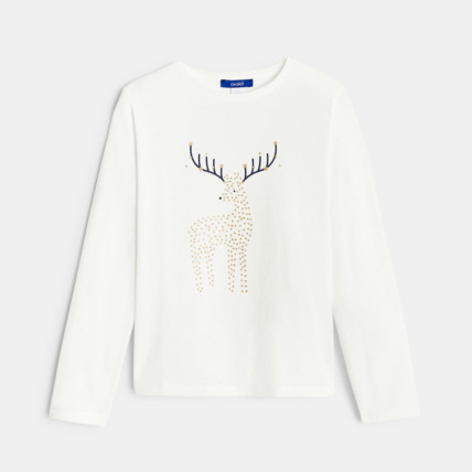 Avis T-shirt manches longues à motif pailleté OKAIDI 1