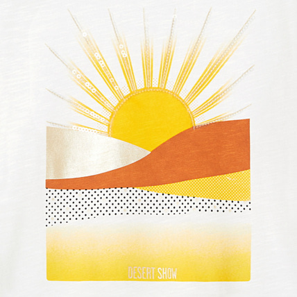 Avis T-shirt motif soleil jaune fille OKAIDI 3