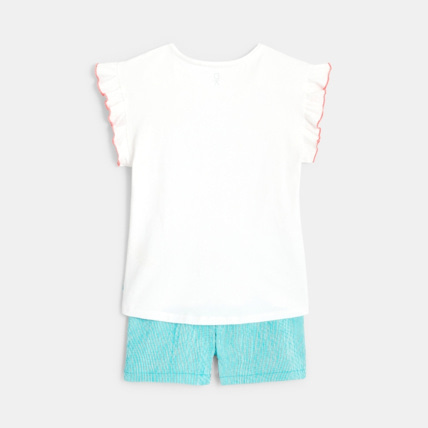 Avis Pyjama d'été 2 pièces "Flower Power" blanc fille OKAIDI 4