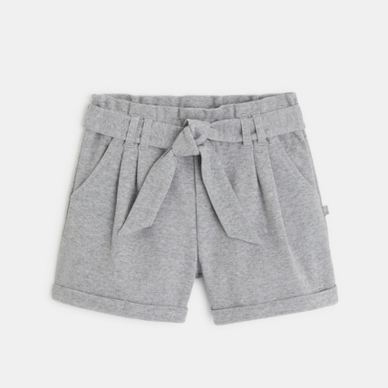Avis Short en maille à taille haute ceinturée gris fille OKAIDI 1
