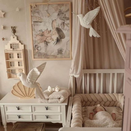 Avis Trophée mural enfant,  Colibri en lin Ecru Sevira Kids 4