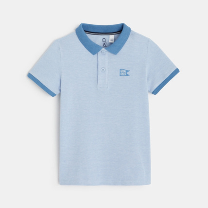 Avis Polo en jersey piqué chiné bleu garçon OKAIDI 1
