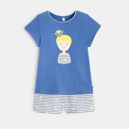 Avis Pyjacourt 2 pièces en jersey bleu fille OKAIDI 1