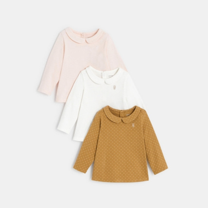 Avis T-shirt uni col claudine (lot de 3) OBAÏBI 1