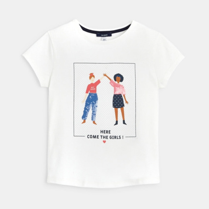 Avis T-shirt à message "Here come the girls" fille OKAIDI 1