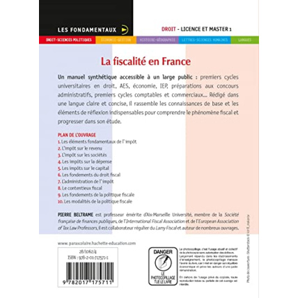 Avis Fondamentaux - La fiscalité en France 2023-2024 Hachette Éducation 1