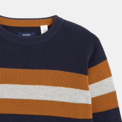 Avis Pull rayé en tricot bleu garçon OKAIDI 2