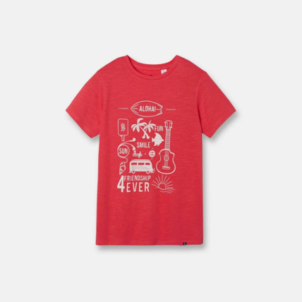 Avis T-shirt à message rouge garçon OKAIDI 1