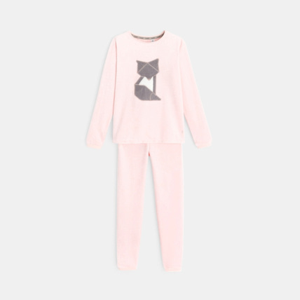 Avis Pyjama 2 pièces velours côtelé motif renard rose fille OKAIDI 1