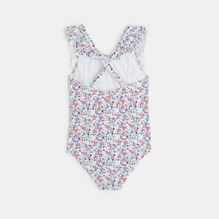 Avis Maillot de bain 1 pièce fleuri bleu fille OKAIDI 3