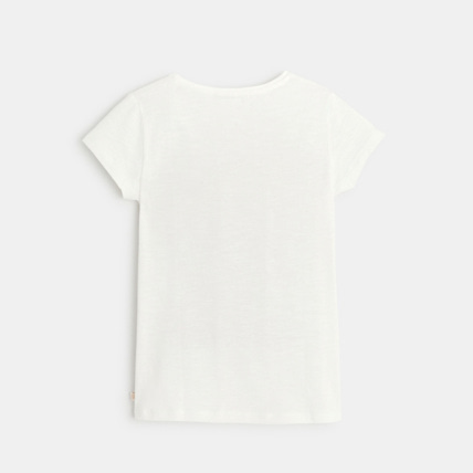 Avis T-shirt à motif coloré pailleté blanc fille OKAIDI 3