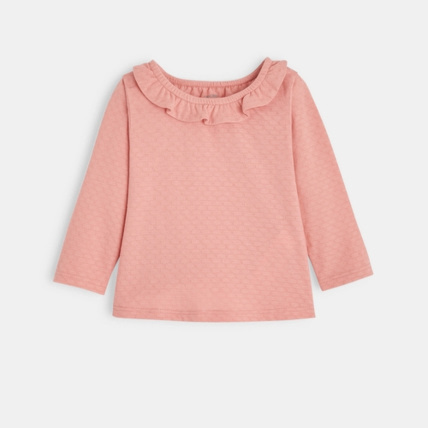 Avis T-shirt col volanté maille fantaisie OBAÏBI 1