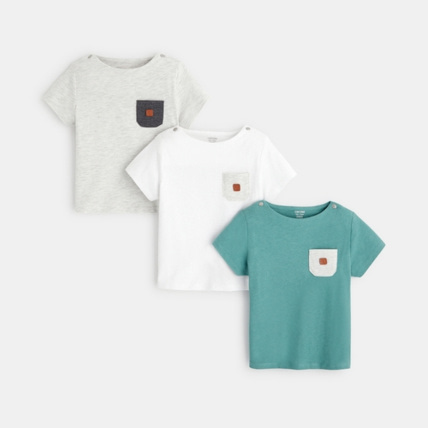 Avis T-shirt jersey poche poitrine (lot de 3) OBAÏBI 1