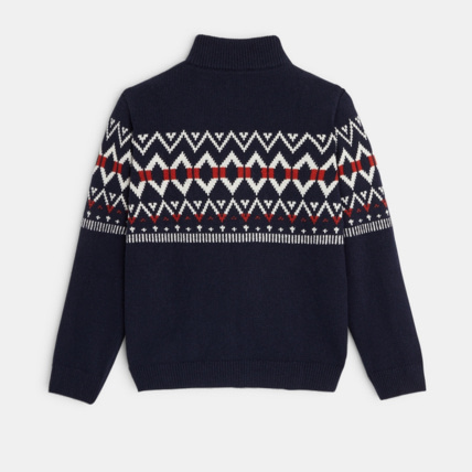 Avis Gilet en jacquard scandinave bleu garçon OKAIDI 4