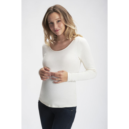 Avis T-shirt pyjama de grossesse effet côtelé Prémaman 1