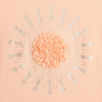 Avis T-shirt à volants et fleur en tulle orange fille OKAIDI 2