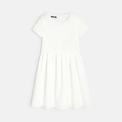 Avis Robe blanche à effet superposé fille OKAIDI 1