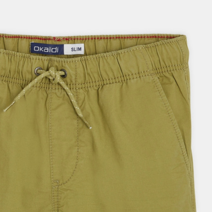 Avis Bermuda slim en toile unie vert garçon OKAIDI 2