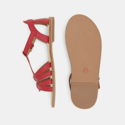 Avis Sandale cuir à brides rouges fille OKAIDI 3
