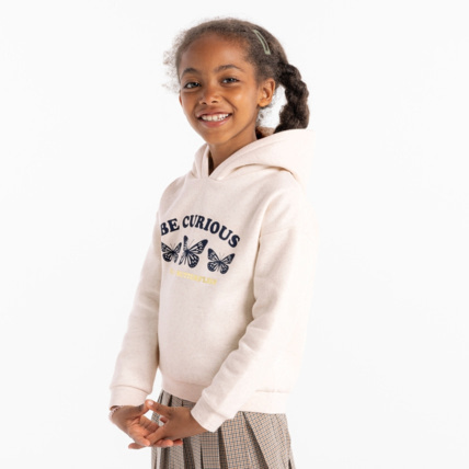 Avis Sweat-shirt à capuche motif papillon beige fille OKAIDI 1