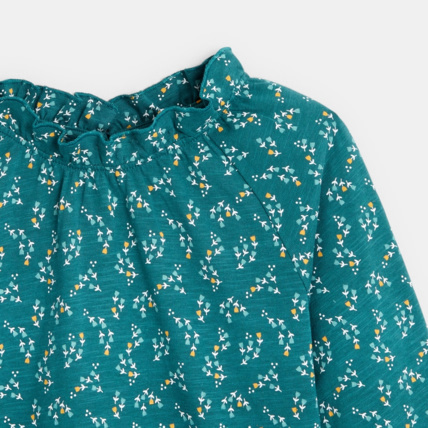 Avis T-shirt volanté imprimé vert fille OKAIDI 2