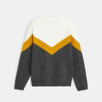 Avis Pull tricolore en maille douce gris fille OKAIDI 3