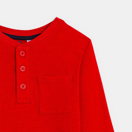 Avis T-shirt à col boutonné rouge garçon OKAIDI 2