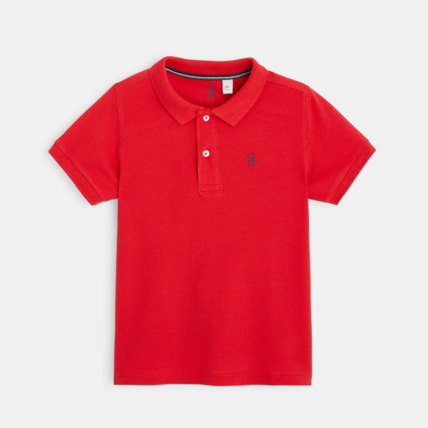 Avis Polo en coton piqué rouge garçon OKAIDI 1