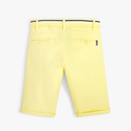 Avis Bermuda slim ceinturé en toile stretch jaune garçon OKAIDI 3