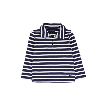 Avis Sweat col vareuse Kids - coton rustique - Marine Deep/Milk ARMOR-LUX 1