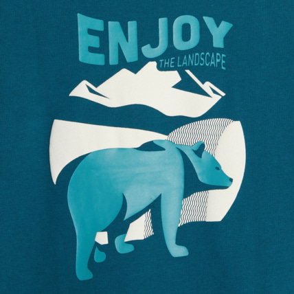 Avis T-shirt manches longues à message et motif ours turquoise garçon OKAIDI 2