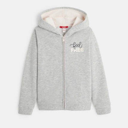 Avis Sweat zippé à capuche gris fille OKAIDI 1