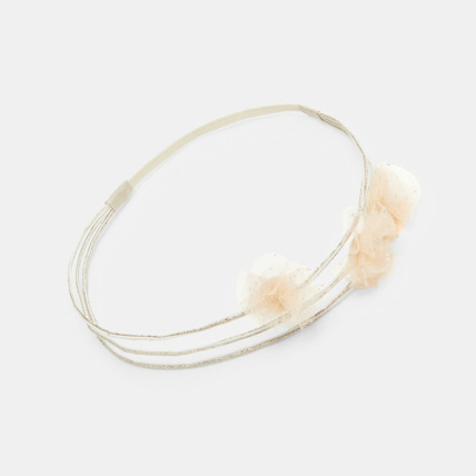 Avis Heaband élastiqué fleurs en tulle blanc fille OKAIDI 1