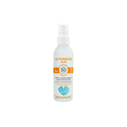 Avis Spray solaire familial en aluminium recyclé SPF50 ALPHANOVA 1