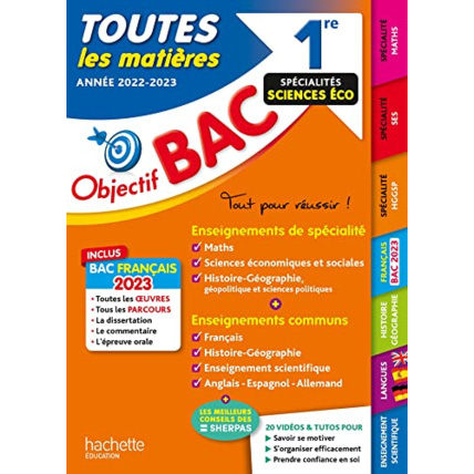 Avis Objectif Bac 2023 - 1re Spécialités sciences éco Toutes les matières Hachette Éducation 1