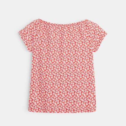 Avis T-shirt imprimé fleuri rouge fille OKAIDI 3