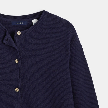 Avis Gilet côtelé boutonné bleu fille OKAIDI 3