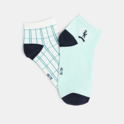 Avis Socquettes fantaisie (lot de 2) turquoise garçon OKAIDI 2