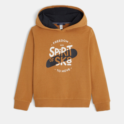 Avis Sweat-shirt à capuche à message marron garçon OKAIDI 1