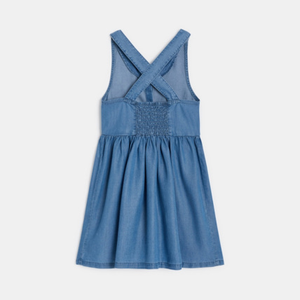 Avis Robe tablier en jean léger bleue fille OKAIDI 3